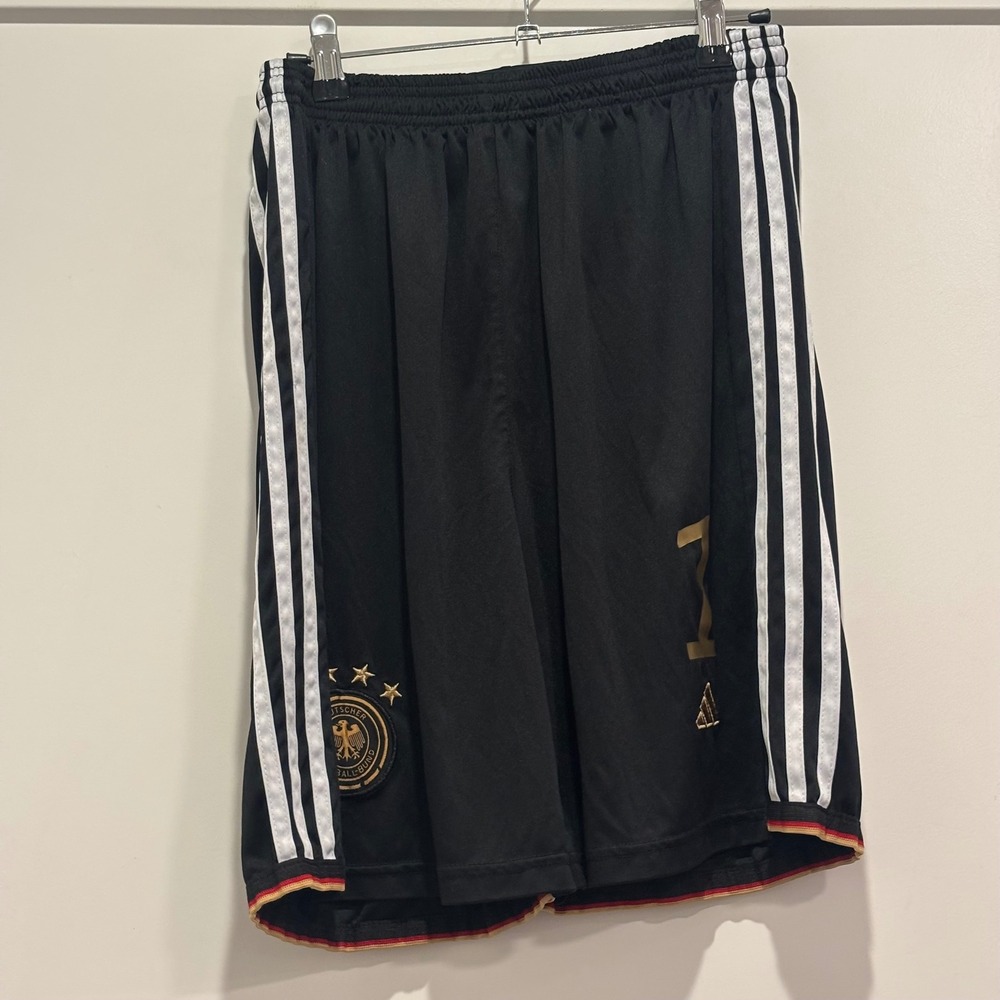 Adidas Germany National Team Soccer Shorts Black Gold White Mens XL DFB 1